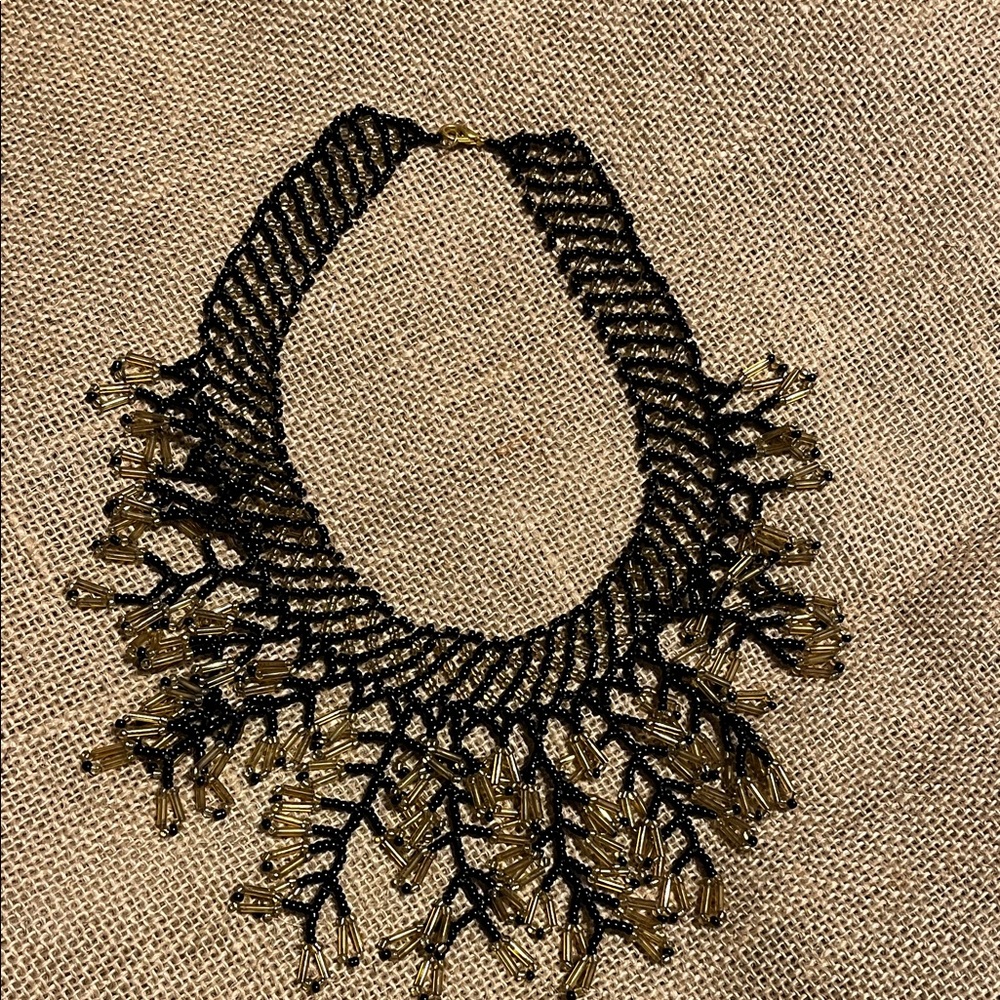 Elegant Black and Gold Beaded necklace